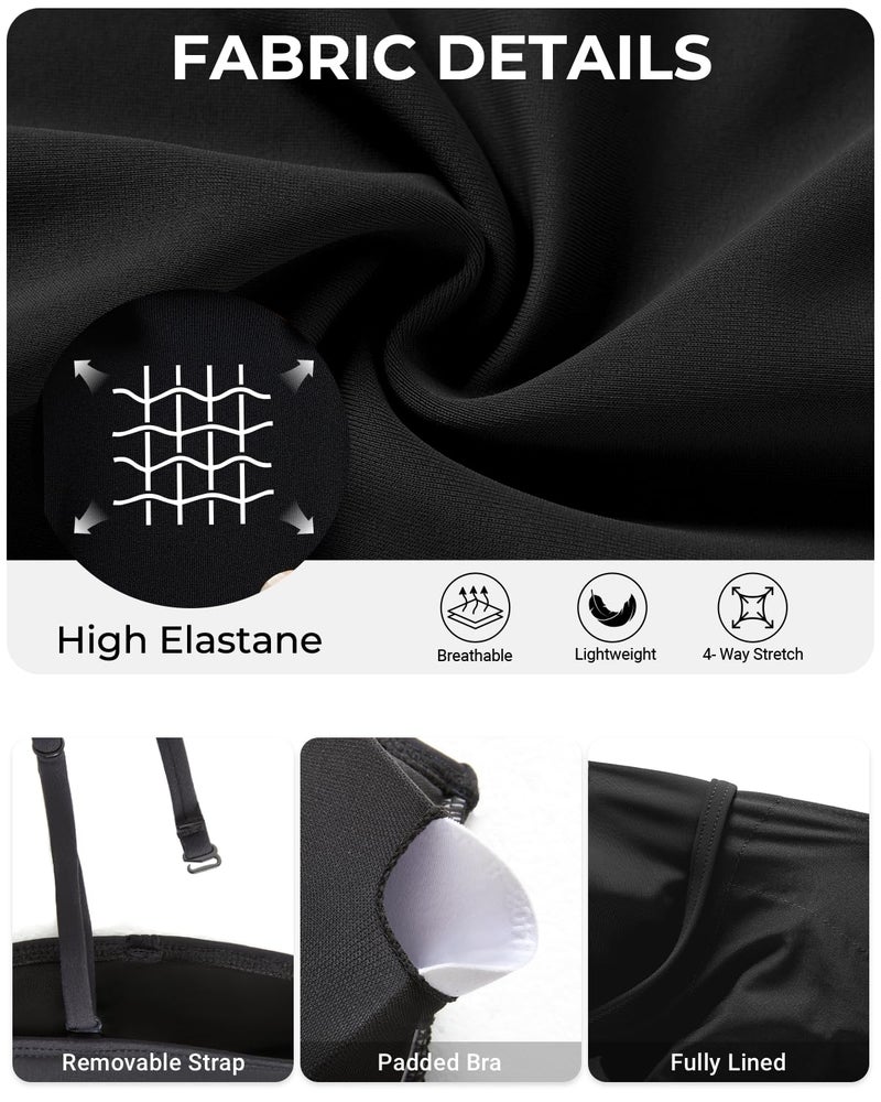 Tempt Me Women's Black Off Shoulder One Piece Swimsuits Flounce Ruffle Bathing Suits S - Image 5